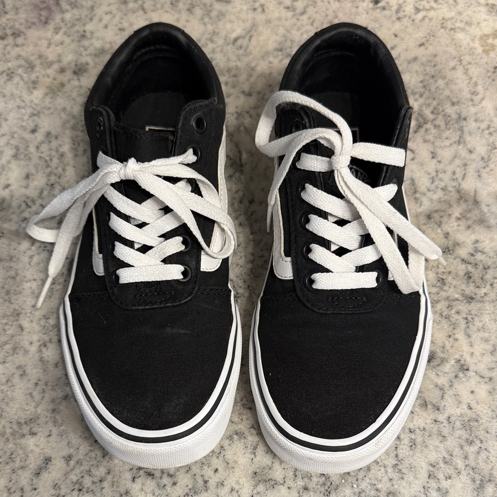 Vans Black and White Canvas Sneakers